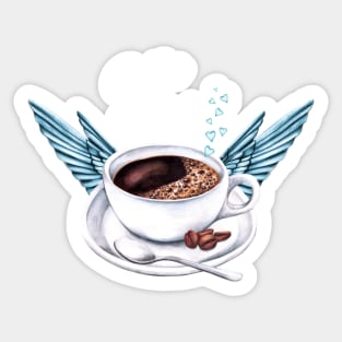 Life Happens, Coffee Helps - Coffee Angel Sticker